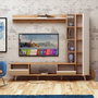 Hanah Home Mueble de TV Roble y Blanco, Tablero de Partículas Recubierto de Melamina, Soporte TV 170cm, Armario 50cm, Estante 140cm